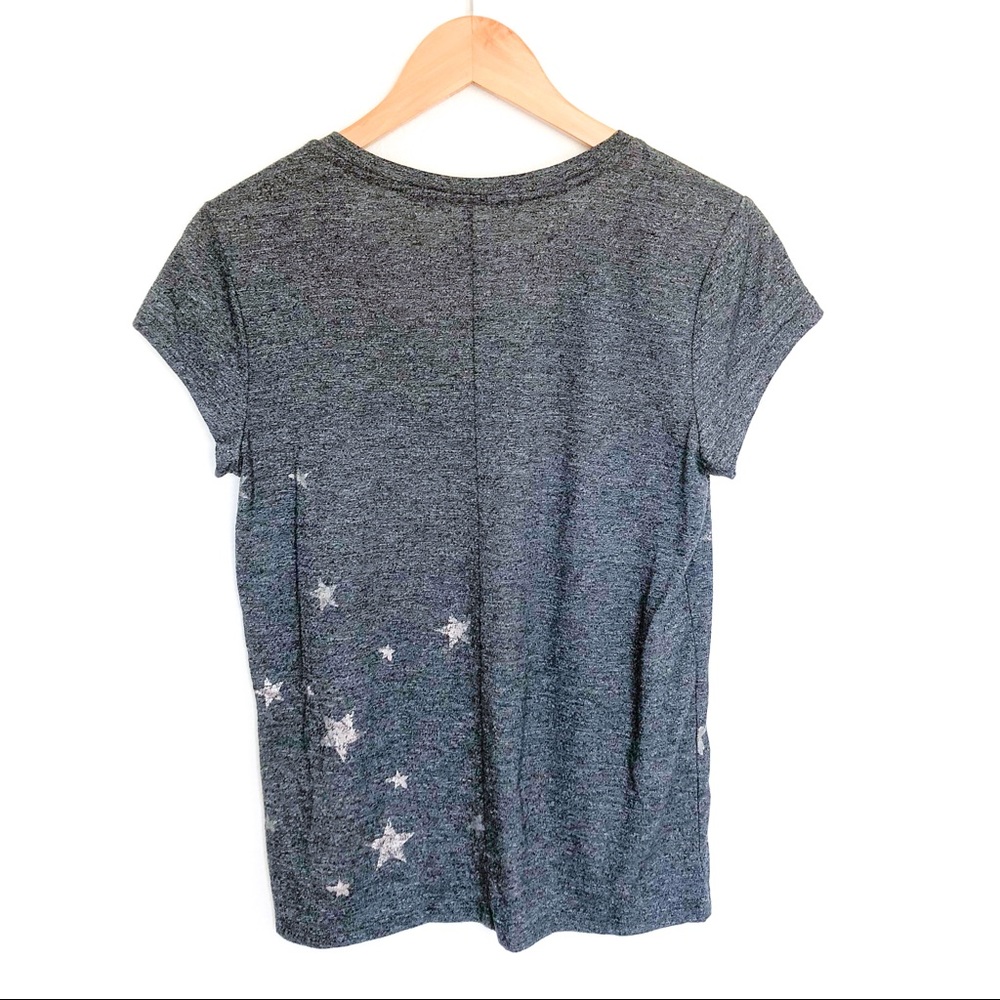 Michael Stars Charcoal Gray Star Print Short Sleeve Tee